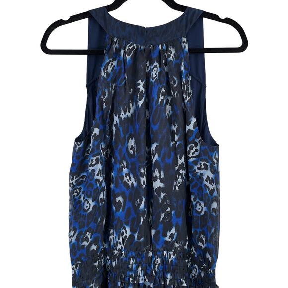NWT RAMY BROOK Women's 100% Silk Moe Midi Dress Animal Print Blue XS Cottagecore - Picture 8 of 11